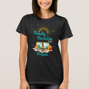 Camiseta Retro Sunset Family Vacation 2023 Virginia Beach