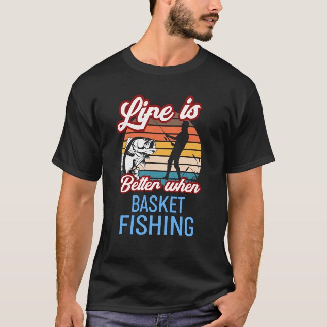 Camiseta Retro Sunset Fishing  When Basket Fishing (Anverso)
