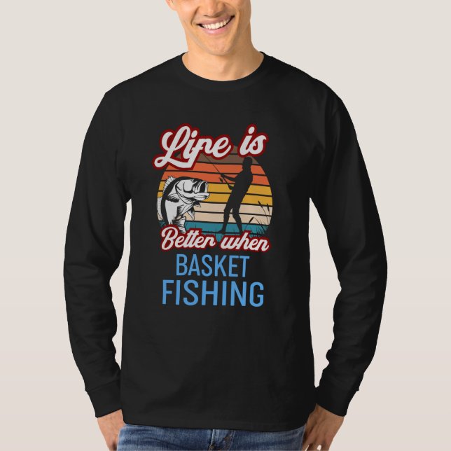 Camiseta Retro Sunset Fishing  When Basket Fishing (Anverso)