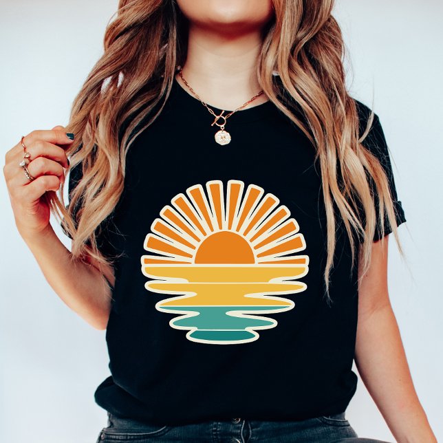 Camiseta Retro Sunset Graphic; Summer Sun & Sea  (Subido por el creador)