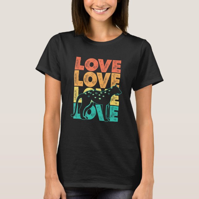 Camiseta Retro Sunset I Love Cheetahs Idea Para Animales (Anverso)