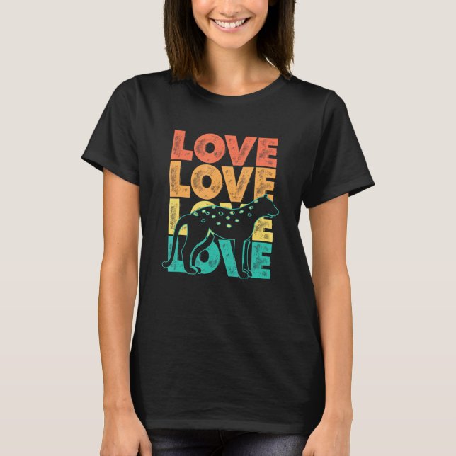 Camiseta Retro Sunset I Love Cheetahs Idea Para Animales (Anverso)