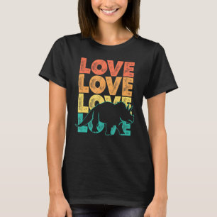Camiseta Retro Sunset I Love Triceratops Idea Para Animales