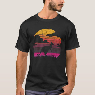Camiseta Retro Sunset Kangaroo Zookeeper 60 Safari Animal