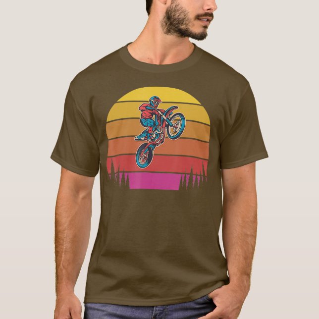 Camiseta Retro Sunset Motocross Supercross Off Road Road (Anverso)