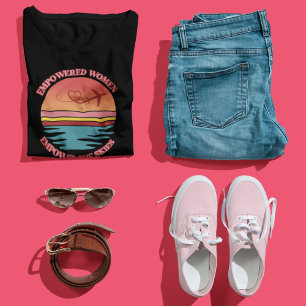 Camiseta Retro Sunset, mujeres piloto, cita Inspiradora