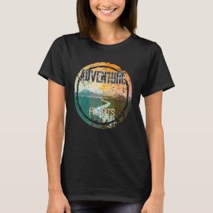 Camiseta Retro Sunset Natural Lake Mountain Adventure