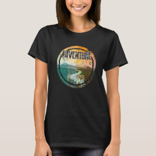 Camiseta Retro Sunset Natural Lake Mountain Adventure