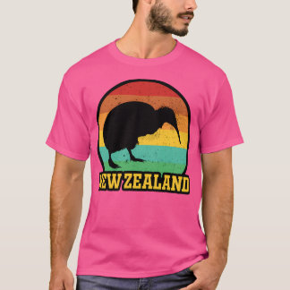 Camiseta Retro Sunset New Zealand Kiwi