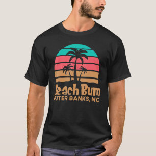 Camiseta Retro Sunset Obx Beach Bum Outer Banks North Carol