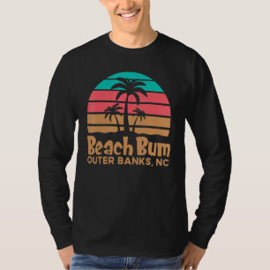 Camiseta Retro Sunset Obx Beach Bum Outer Banks North Carol