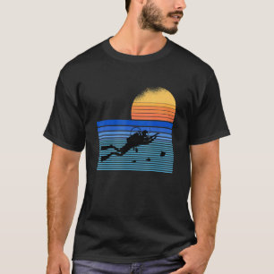 Camiseta Retro Sunset Ocean Sea Diver Scuba Buceo Subterrán