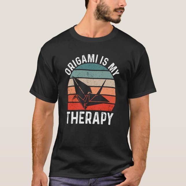 Camiseta Retro Sunset Origami Crane (Anverso)