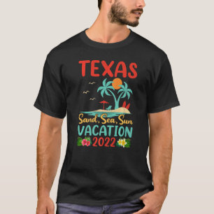Camiseta Retro Sunset Palm Tree Beach Vacation 2022 Texas B