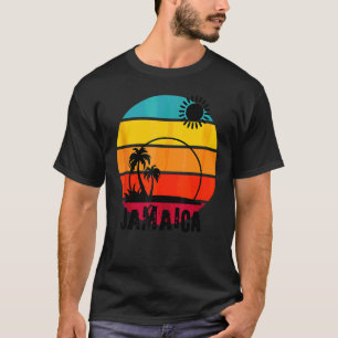 Camiseta Retro Sunset Palm Trees Beach Cruise Summer Jamaic