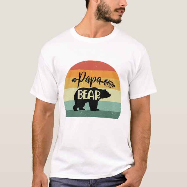 Camiseta Retro Sunset Papa Bear (Anverso)
