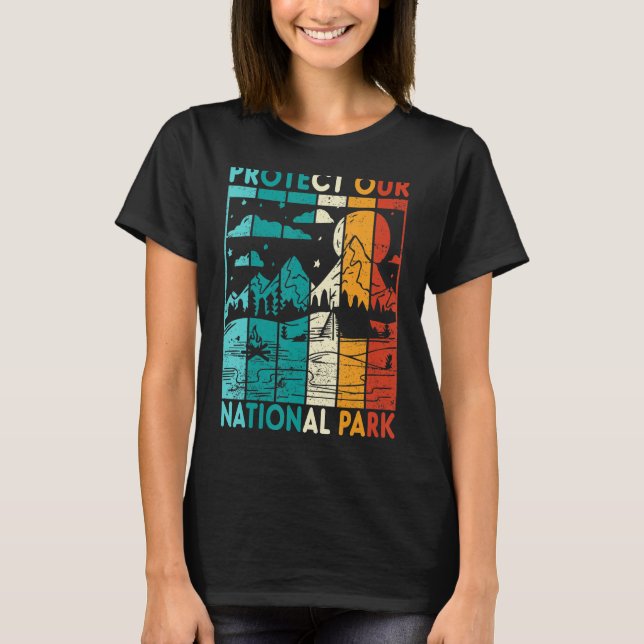Camiseta Retro Sunset Protege Nuestro Parque Nacional Yello (Anverso)