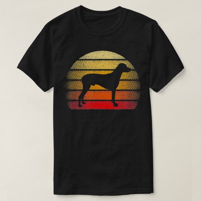 Camiseta Retro Sunset Rhodesian Ridgeback Perro Tema D (Diseño del anverso)