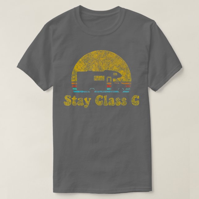Camiseta Retro Sunset RV Stay Class C Camping Camper Gift  (Diseño del anverso)
