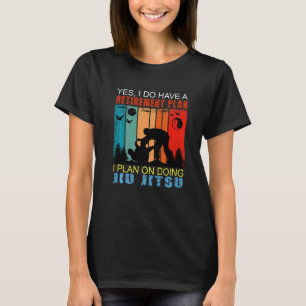 Camiseta Retro Sunset Slogan Retirement I Planeo Hacer Jiu