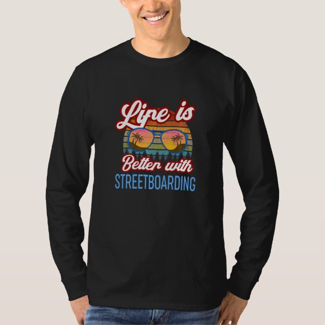 Camiseta Retro Sunset Slogan   With Streetboarding (Anverso)