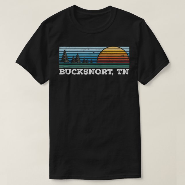 Camiseta Retro Sunset Stripes Bucksnort Tennessee (Diseño del anverso)