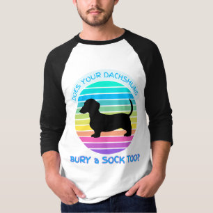 Camiseta Retro Sunset ¿Tu Dachshund también quema un sock?