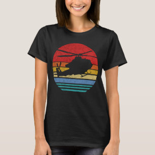 Camiseta Retro Sunset UH 1 Huey Helicopter Silhouette Vinta