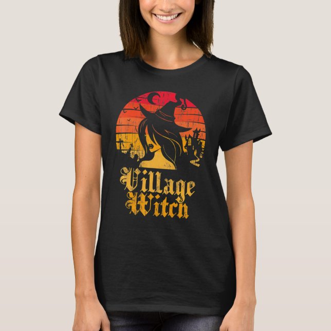 Camiseta Retro Sunset Village Witch (Anverso)