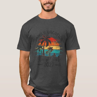 Camiseta Retro Sunset Vintage Family Vacation 2022 Miami Be