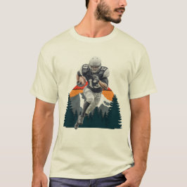 Camiseta Retro Sunset Wild American Football Player Tee