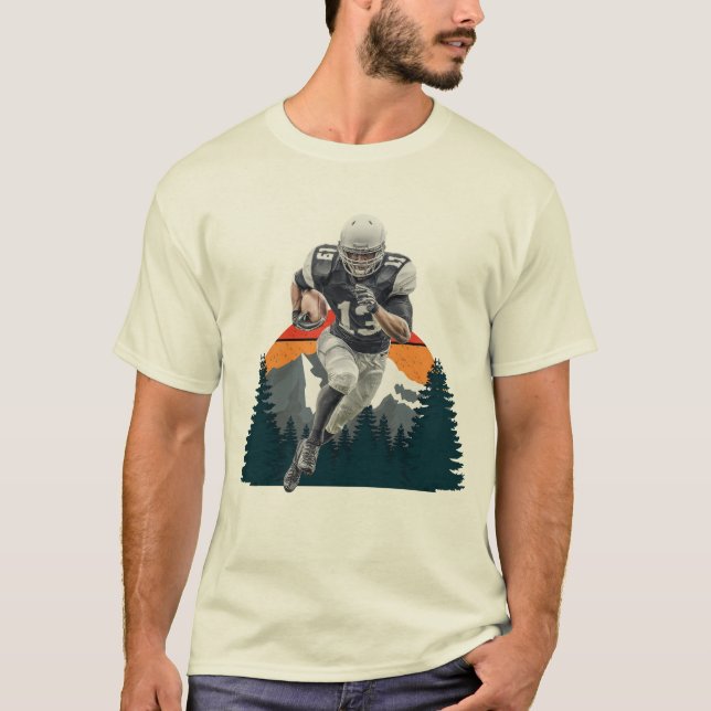 Camiseta Retro Sunset Wild American Football Player Tee (Anverso)