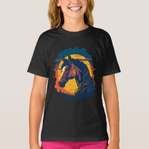 Camiseta Retro Sunset Y Cabeza De Caballo