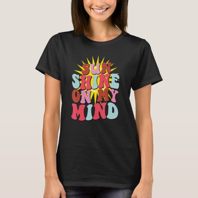 Camiseta Retro Sunshine On My Mind Groovy Summer (Anverso)