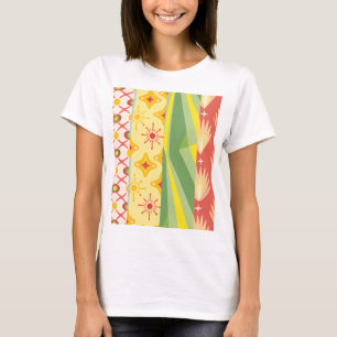 Camiseta Retro Sunshine Patterns – Bold Colorful