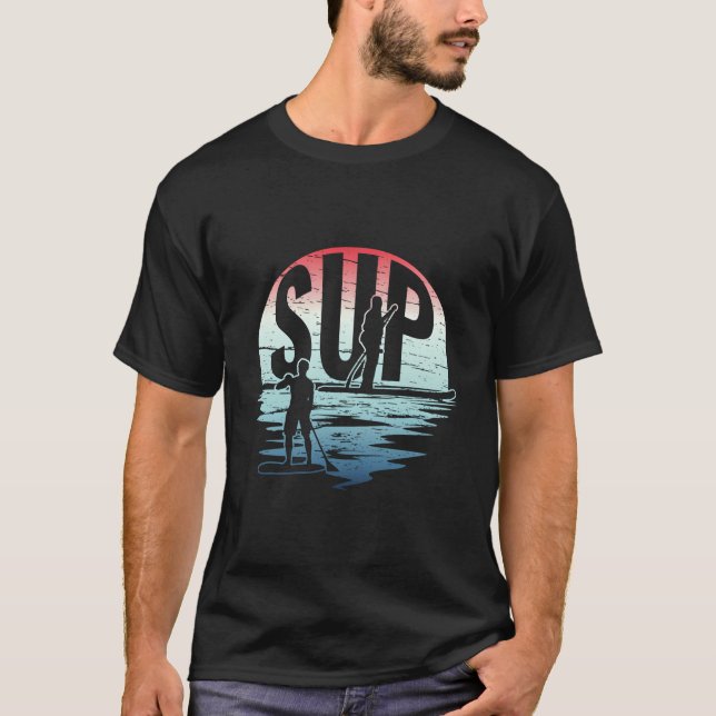 Camiseta Retro Sup Sunset - Stand Up Paddling Watersports (Anverso)