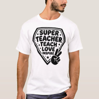 Camiseta Retro Super Profesor Signo de Paz
