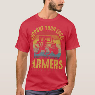 Camiseta Retro Support Your Local Farmers Farm Farming Tee 