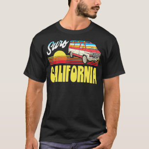 Camiseta Retro Surf California Sunset and Vintage Van Eight