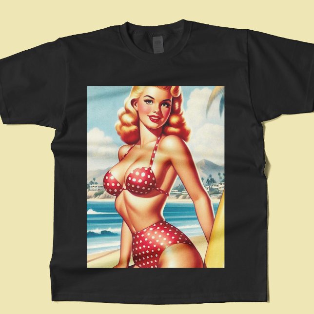 Camiseta Retro Surf Pin Up (Subido por el creador)