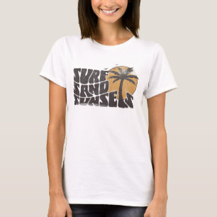 Camiseta Retro Surf Sand Sunsets Palm Tree Beach Vibes
