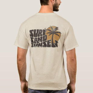 Camiseta Retro Surf Sand Sunsets Palm Tree Beach Vibes