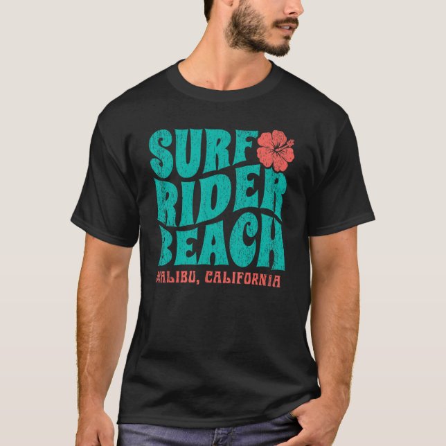 Camiseta Retro Surfrider Beach Malibu California Surfing Th (Anverso)