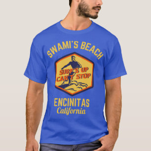 Camiseta Retro Swamis Beach Encinitas California Gold Texto