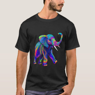 Camiseta Retro Synthwave 80s 90s Elefante Trompa Arriba Cha