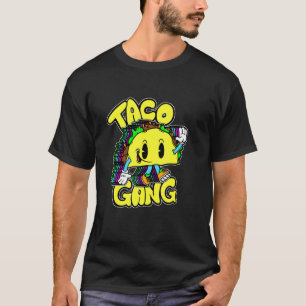 Camiseta Retro Taco Gang niños Trippy Rainbow Mexican Food