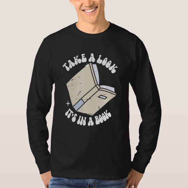 Camiseta Retro Take A Look It's In A Book Reading   (Anverso)