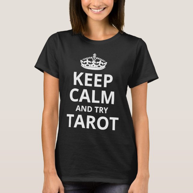 Camiseta Retro Tarot  'Keep Calm and Try Tarot' (Anverso)