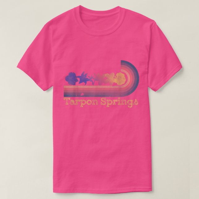 Camiseta Retro Tarpon Springs Flores Tropicales Estilo Su d (Diseño del anverso)