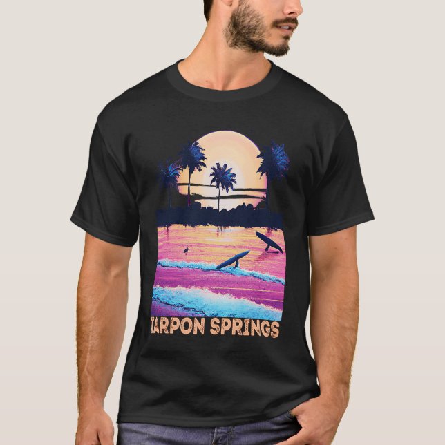 Camiseta Retro Tarpon Springs Florida Souvenir Surf (Anverso)